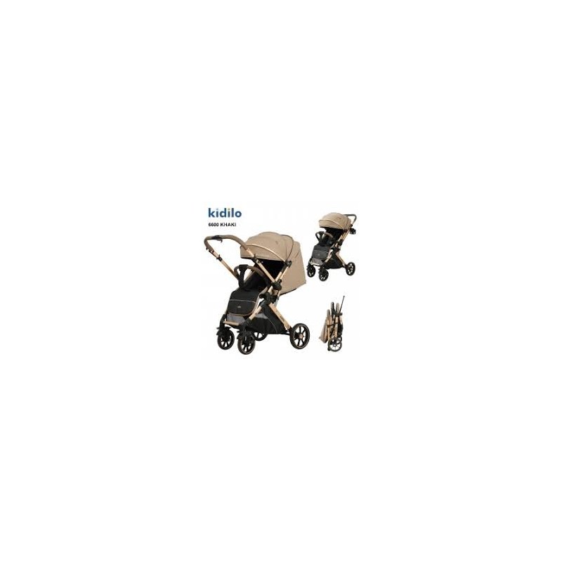 Poussette Bébé Kidilo 6600 – Double Face – Guidon en Cuir