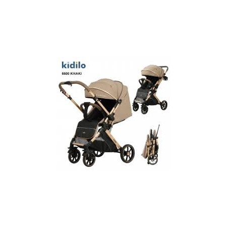 Poussette Bébé Kidilo 6600 – Double Face – Guidon en Cuir
