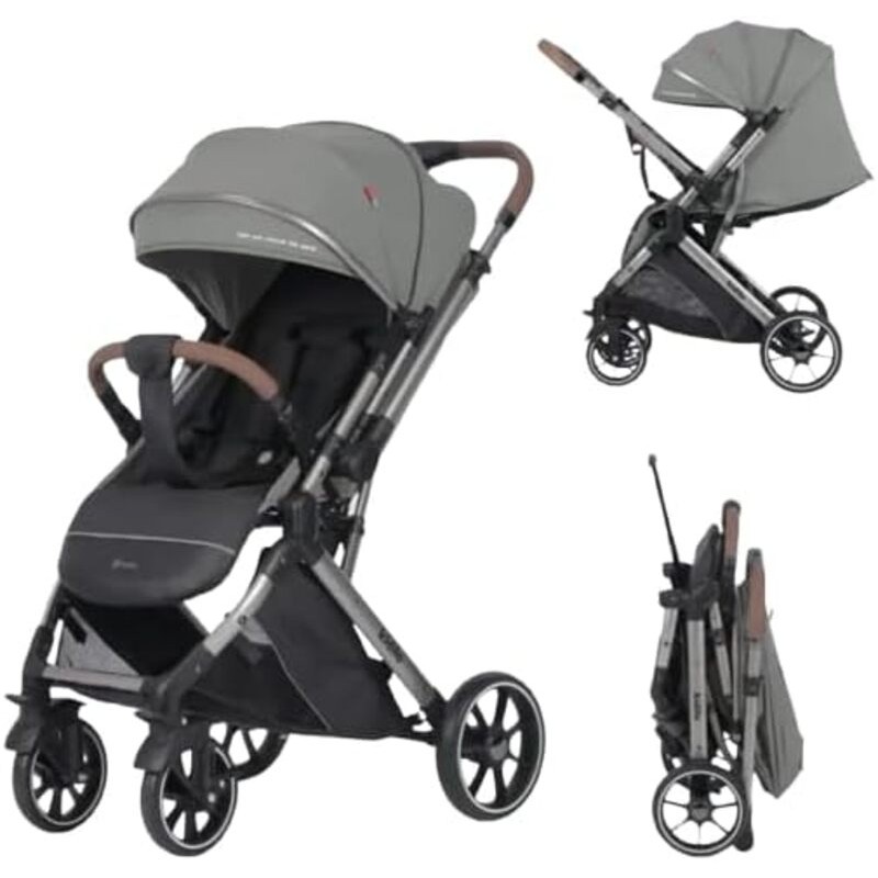 Poussette Bébé Kidilo 6600 – Double Face – Guidon en Cuir