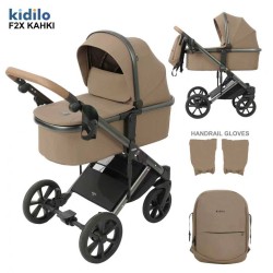 Poussette Landau Kidilo F2X — 2-en-1 avec Landau Amovible