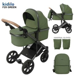 Poussette Landau Kidilo F2X — 2-en-1 avec Landau Amovible