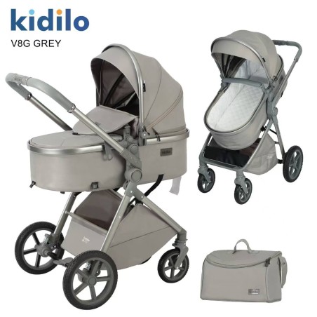 Poussette Landau Kidilo V8 G – 2-en-1 Confortable et Pratique