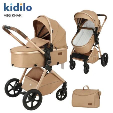 Poussette Landau Kidilo V8 G – 2-en-1 Confortable et Pratique