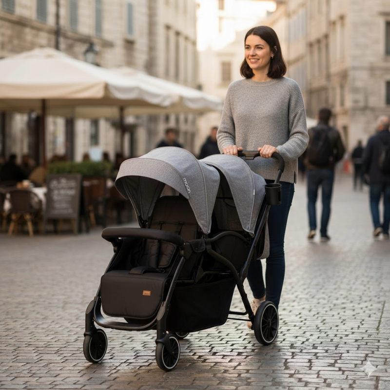Poussette Jumeaux Kidilo LB200 | Double, Confort & Sécurité – Baby MCM