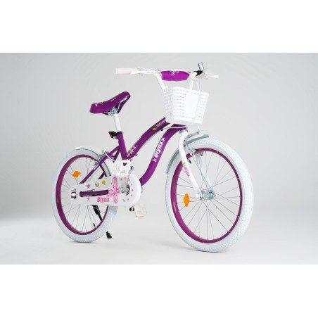 Vélo Enfant 12 / 16 / 20 Pouces – Cadre Acier, Pneus Blancs 2.125 (Bleu ou Violet)