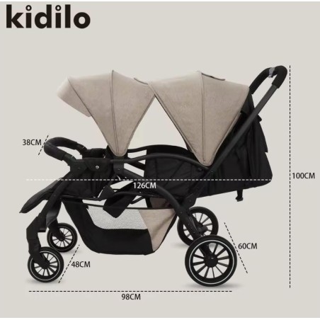 Poussette Jumeaux Kidilo LB200