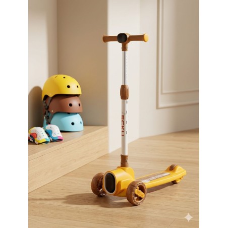 Trottinette Enfant 3 Roues Pliable avec Lumières LED – 3 en 1