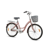 Vélo de Ville 24 Pouces avec Panier et Porte-Bagages – Rose