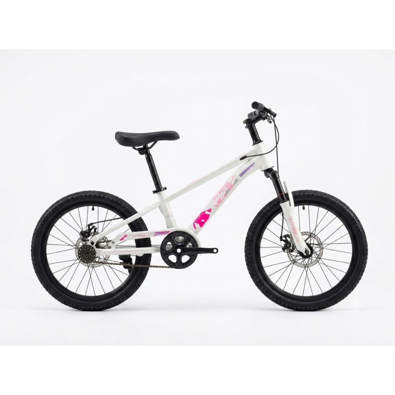 Vélo Enfant  20 Pouces – Cadre Acier – Freins V-Brake – Blanc & rose
