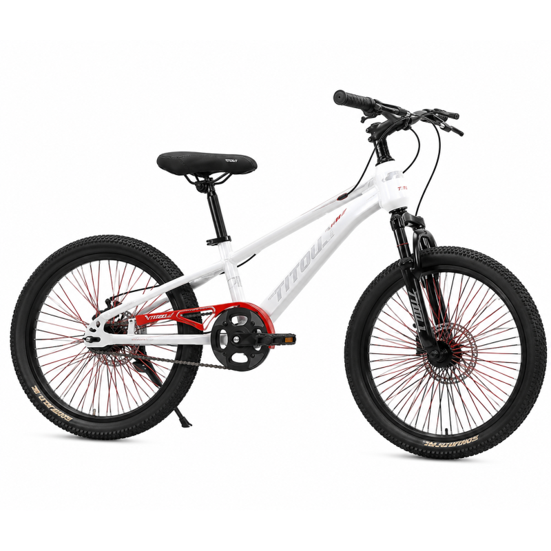 Vélo Enfant  20 Pouces – Cadre Acier – Freins V-Brake – Blanc & Rouge