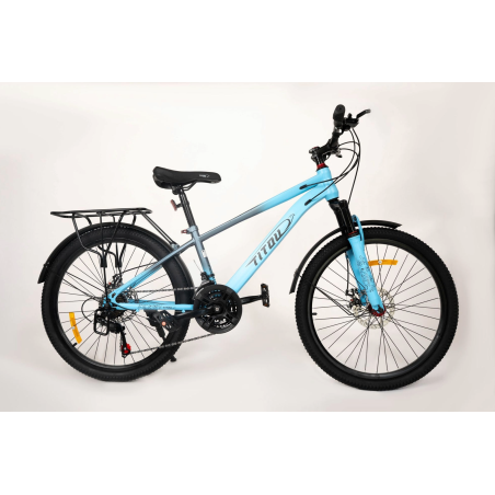 Vélo Titou 24" MTB – VTT à Vitesses avec Freins à Disque et Porte-bagages | FSYJ24
