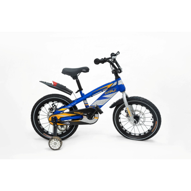 Vélo Enfant 16 Pouces Titou Kids Racer  – Freins à Disque avec Stabilisateurs