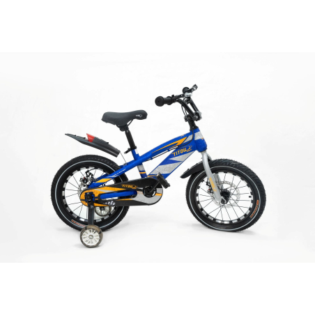Vélo Enfant 16 Pouces Titou Kids Racer  – Freins à Disque avec Stabilisateurs