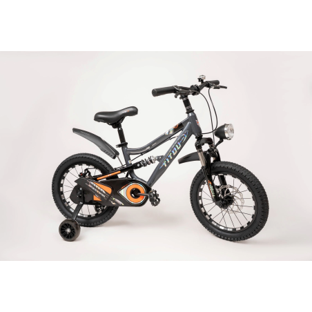 Vélo Enfant 16 Pouces Titou Kids  – Phare, Double Suspension et Freins à Disque