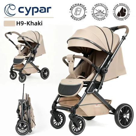 Poussette Bébé Cypar H9 – Compacte, Pliable et Confortable