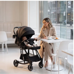 Poussette Bébé V9 2 en 1 Réversible avec Rocker – Noir
