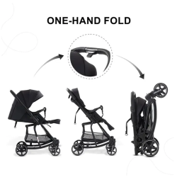 Poussette Bébé V9 2 en 1 Réversible avec Rocker – Noir