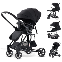 Poussette Bébé V9 2 en 1 Réversible avec Rocker – Noir