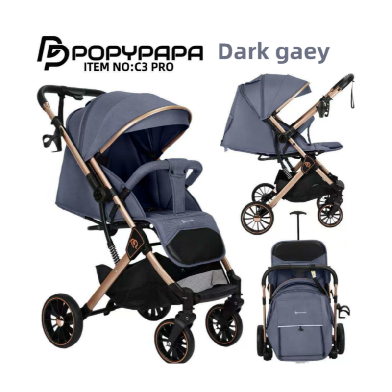 Poussette Bébé PopyPapa C3 Pro – Compacte, Pliable et Légère