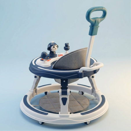 Trotteur Bébé 2 en 1 Musical avec Canne Parentale