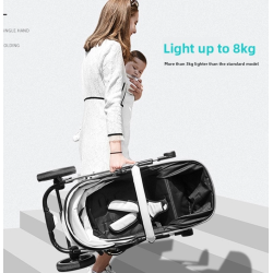 Poussette Landau Réversible 2 en 1 Bébé – Haute et Pliable