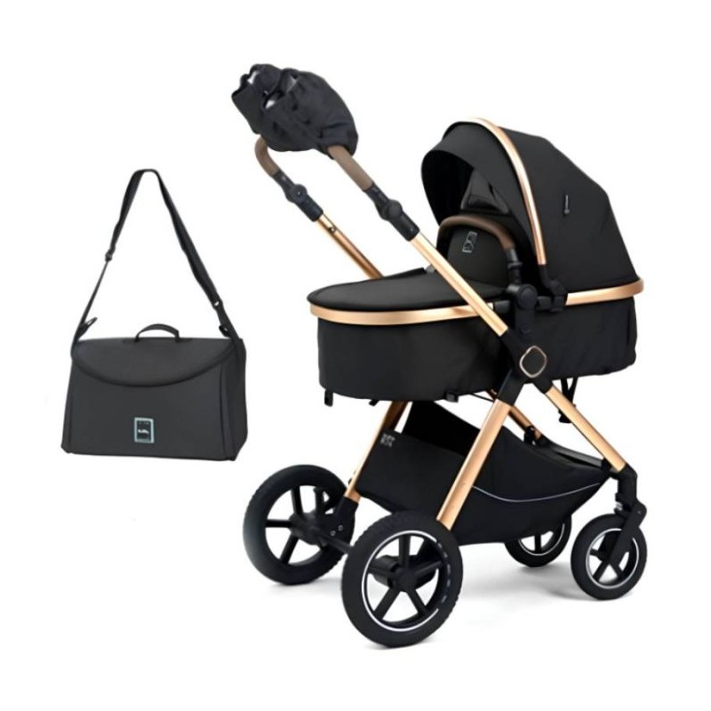Poussette Landau KIDILO H2X Avec Sac Maman - Noir