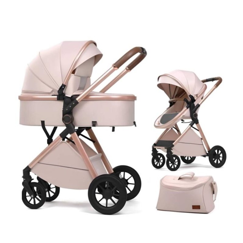 Poussette Landau KIDILO V8 Avec Sac Maman - Beige
